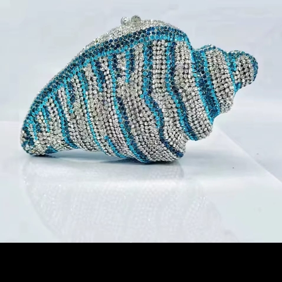 Elegant Silver and Blue Clutch